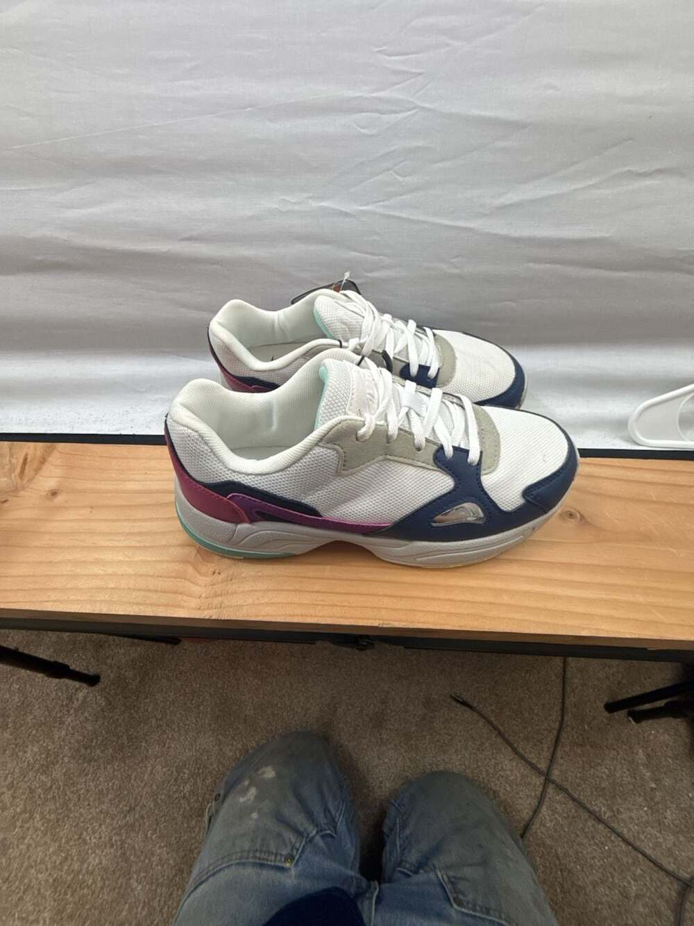 Avia Memory Foam Sneakers Size 8 White Multi Chunky Retro 90s Style